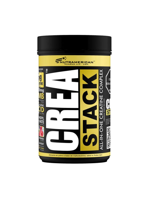 frasco de creatina crrea stack